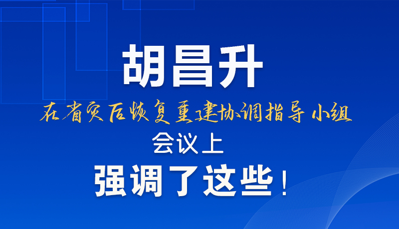 圖解|胡昌升在省災(zāi)后恢復(fù)重建協(xié)調(diào)指導(dǎo)小組會議上強(qiáng)調(diào)了這些！