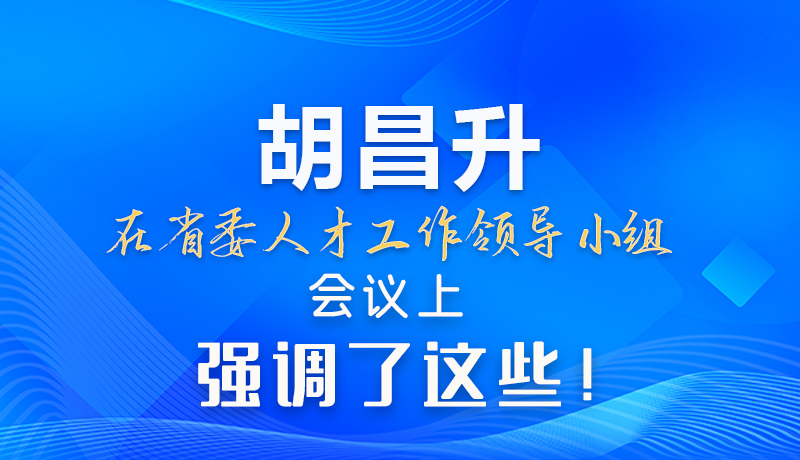 【甘快看】圖解|胡昌升在省委人才工作領(lǐng)導(dǎo)小組會議上強調(diào)了這些！