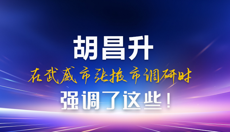 圖解|胡昌升在武威市張掖市調(diào)研時(shí)強(qiáng)調(diào)這些！